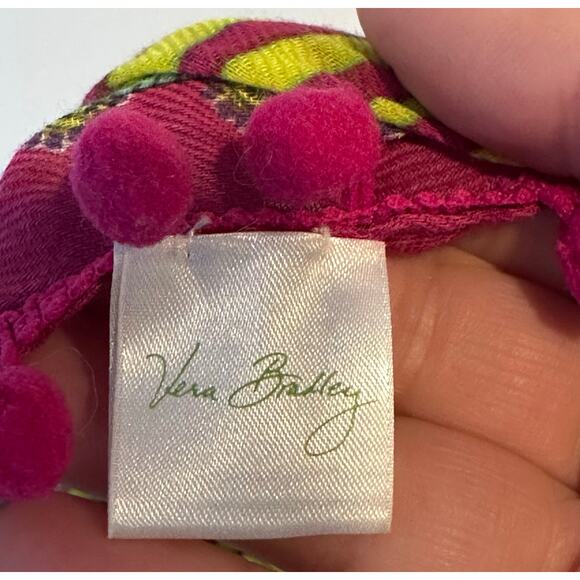 Vera Bradley Embellished Infinity Scarf In Palm Fronds With Pom Pom Border - Picture 5 of 6